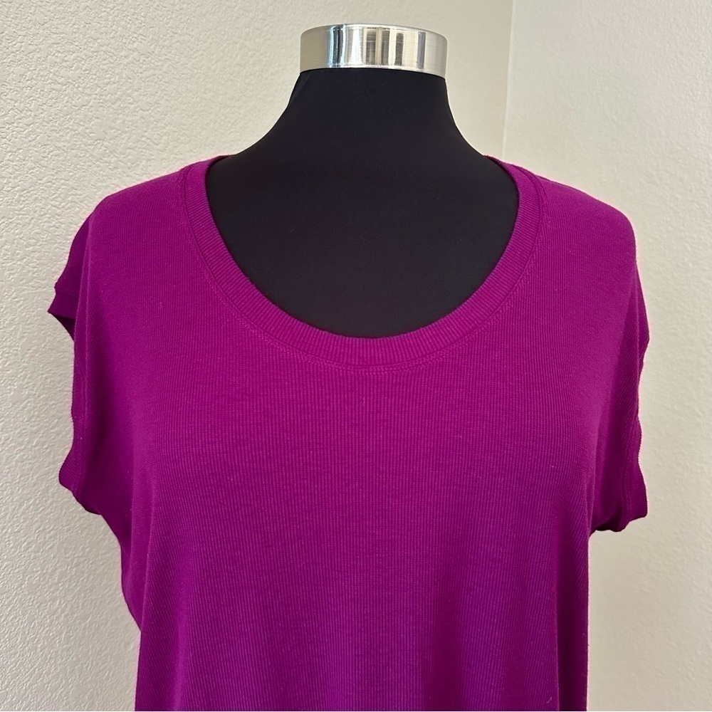 Athleta CLOUDLIGHT RIB STRATUS Exotic Fuchsia T-Shirt Size S - Picture 4 of 14